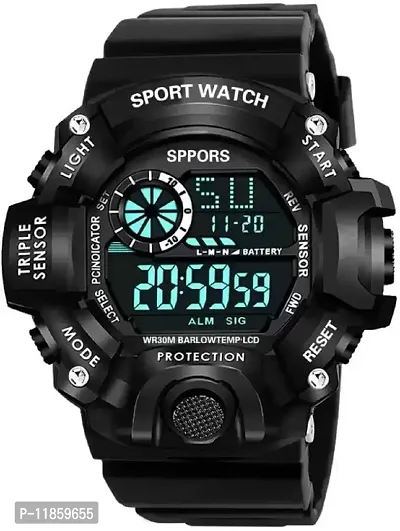 SELLORIA Digital Watch Shockproof Multi-Functional Automatic Black Color Strap Waterproof Digital Sports Watch for Mens Kids Watch for Boys Watch for Men Pack of 1 Watch Water Resistance Digital Watch-thumb0
