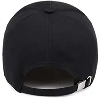 SELLORIA Brand Black Cotton Adjustable Unisex Cap Quick Drying Sun Hat for Summers Outdoor Activites Sports Baseball Black Hat for Men Pack of 1 Cap-thumb2