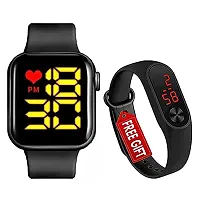 SELLORIA Fashion Black Digital Square Dial Watches LED Display Boy's  Girl's Combo of 2 Watches Kids-thumb3