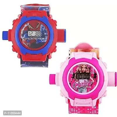 selloria Digital 24 Images Projector Pink and Blue Dial Boy's and Girl's Watch Combo-thumb0