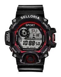 SELLORIA Black Dial Digital Watch with Black Sunglass with Baseball Cap Black-thumb1