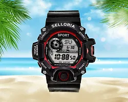 SELLORIA Black Dial Digital Watch with Black Sunglass with Baseball Cap Black-thumb3