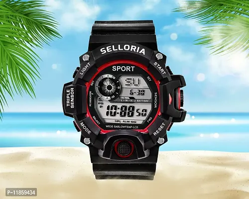 SELLORIA Black Dial Digital Watch with Black Sunglass with Baseball Cap Black-thumb4