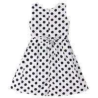 Modern Fashion Girl's Polka Dot Casual Wear Frock, Girl's Dress (Set of 1, Printed).-thumb1