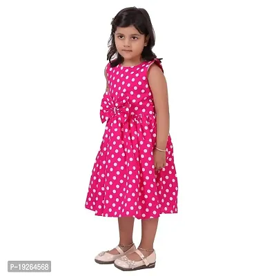 Modern Fashion Girl's Polka Dot Casual Wear Frock (Polka Dot Printed, Set of 1).-thumb3