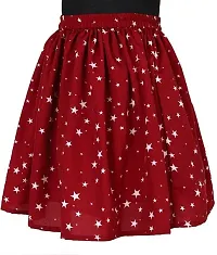 Modern Fashion,Baby,Girl's,Casual,Wear,Skirs Color,Maroon,with,White Star_M_F_222 Kidswear-thumb1