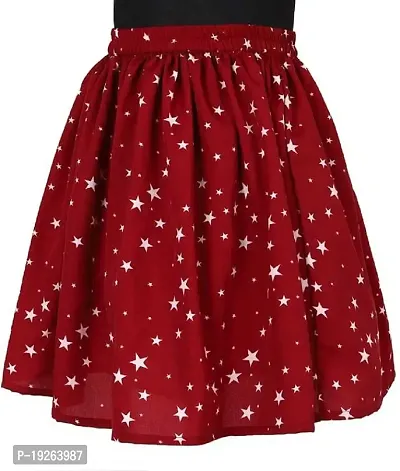Modern Fashion,Baby,Girl's,Casual,Wear,Skirs Color,Maroon,with,White Star_M_F_222 Kidswear-thumb2