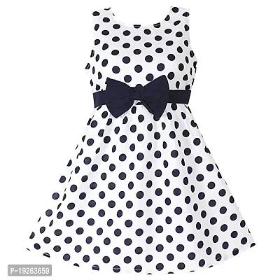 Modern Fashion Girl's Polka Dot Casual Wear Frock (Polka Dot Printed, Set of 1).