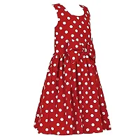 Modern Fashion Girl's Polka Dot Casual Wear Frock, Girl's Dress (Set of 1, Printed). Red-thumb2