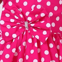 Modern Fashion Girl's Polka Dot Casual Wear Frock (Polka Dot Printed, Set of 1).-thumb3