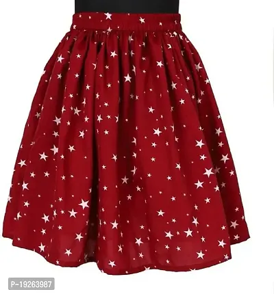 Modern Fashion,Baby,Girl's,Casual,Wear,Skirs Color,Maroon,with,White Star_M_F_222 Kidswear