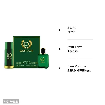 DENVER Hamilton Gift Set - Perfume (60ML) + Deodorant (165ML) | Long Lasting Perfume Scent for Men-thumb2