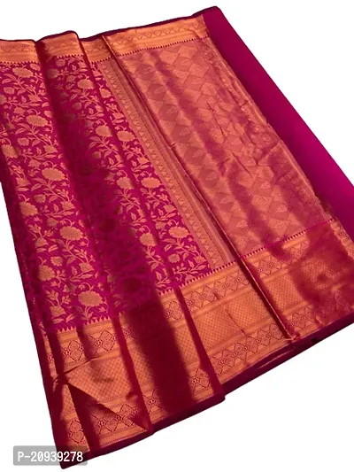 Beautiful Banarasi Silk Women Saree With Blouse Piece-thumb0