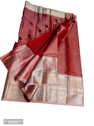 Beautiful Banarasi Silk Women Saree With Blouse Piece-thumb0