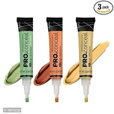 L.A Girl Pro  for Concealer   Face Makeup, Orange Corrector, Yellow and Green (Pack of 3)-thumb0