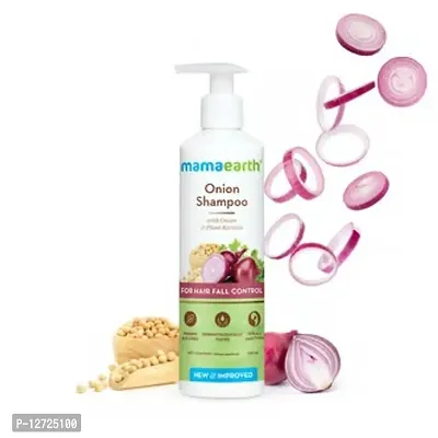 MAMA Earth Onion Shampoo with Onion and Plant Keratin for Hair Fall Control - 250ml