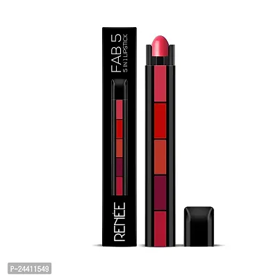 RENEE Fab 5 5-in-1 Lipstick 7.5gm| Five Shades In One| Long Lasting, Matte Finish| Non Drying Formula with Intense Color Payoff| Compact  Easy to Use ( Pack Of  3 )-thumb0