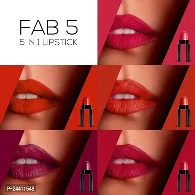 RENEE Fab 5 5-in-1 Lipstick 7.5gm| Five Shades In One| Long Lasting, Matte Finish| Non Drying Formula with Intense Color Payoff| Compact  Easy to Use ( Pack Of  3 )-thumb5