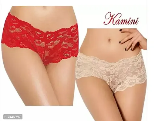 Comfortable Lace Basic Brief For Women Combo Pack Of 2-thumb0