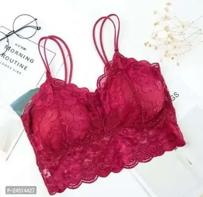 Fancy Net Bralette Padded Bras For Women Single Pack