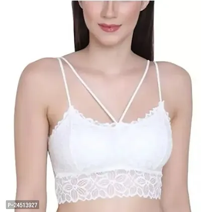 Fancy Net Bralette Lightly Padded Bras For Women Single Pack-thumb0