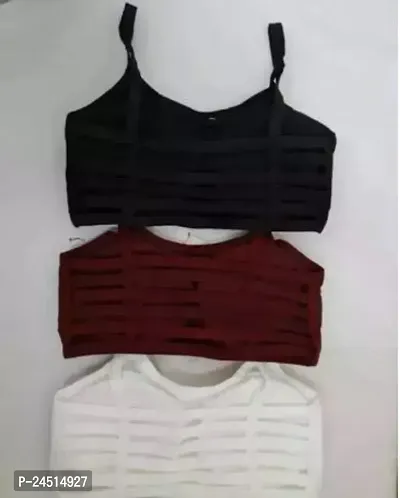 Fancy Cotton Blend Bralette Padded Bras For Women Pack Of 3