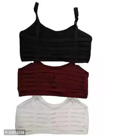 Fancy  Cotton Blend Bralette Lightly Padded Bras For Women Pack Of 3-thumb0