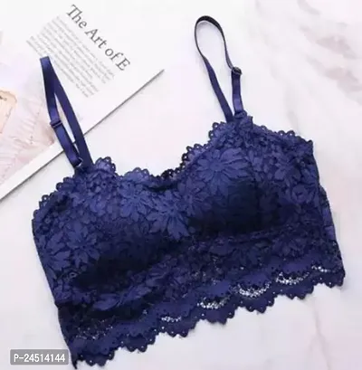 Fancy Net Bralette Padded Bras For Women Single Pack-thumb0