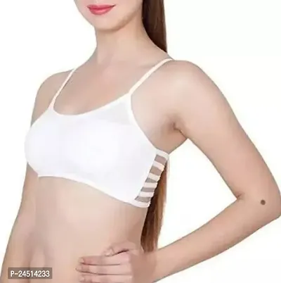 Fancy  Cotton Blend Bralette Lightly Padded Bras For Women Single Pack-thumb0