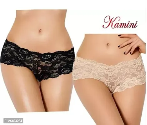 Comfortable Lace Basic Brief For Women Combo Pack Of 2-thumb0