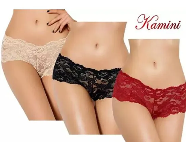 Comfortable Lace Basic Brief For Women Combo Pack Of 3