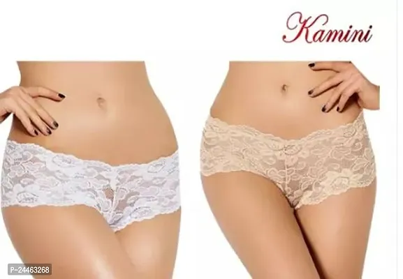 Comfortable Lace Basic Brief For Women Combo Pack Of 2-thumb0