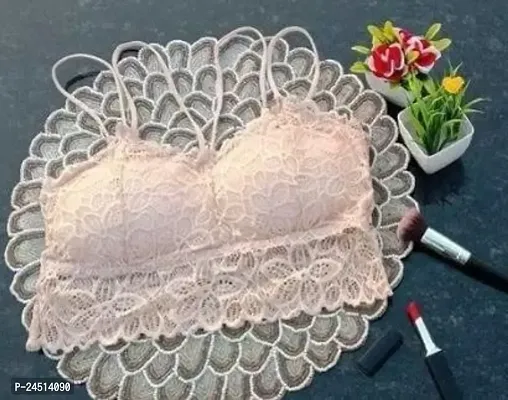 Fancy Silk Blend Bralette Padded Bras For Women Single Pack-thumb0
