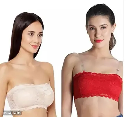 Fancy Net Tube Bra Padded Bras For Women Pack Of 2