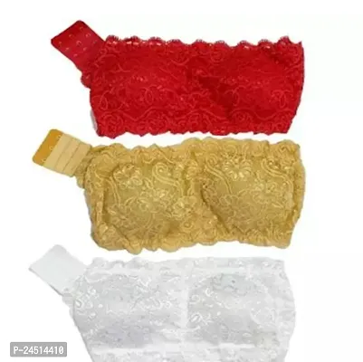 Fancy Cotton Blend Tube Bra Padded Bras For Women Pack Of 3