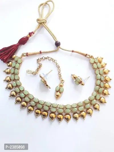 Green Opal Party Wear Jewellery Set-thumb0