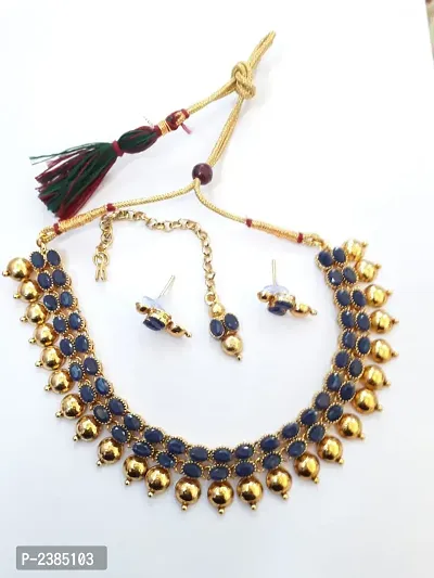 Blue Opal Party Wear Jewellery Set