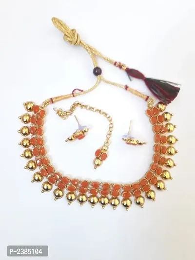 Orange Opal Party Wear Jewellery Set