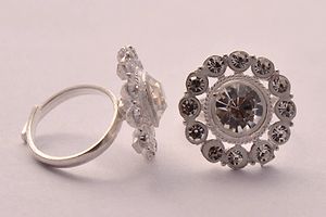 Silver Plated Diamond Toe Ring-thumb1