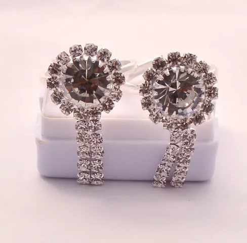 Fancy Diamante Silver Toe Rings