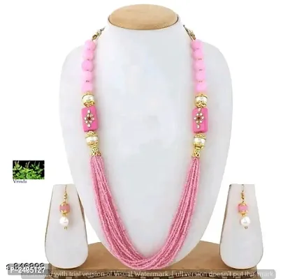 Pink Beads Jewellery set-thumb0