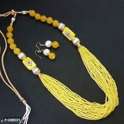 Yellow Beads Jewellery set