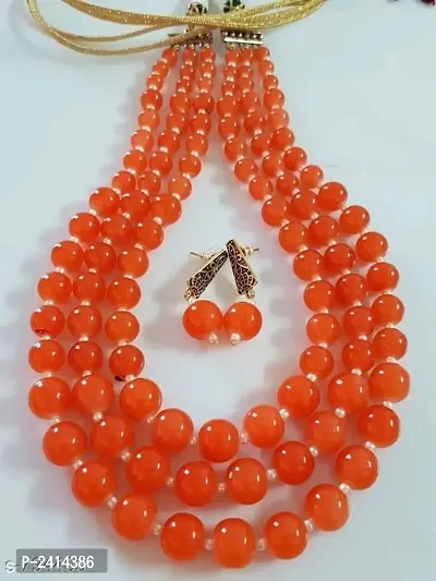 Orange Pearl Jewllery Sets-thumb0