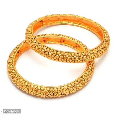 Golden Brass Contemporary Bangle-thumb0