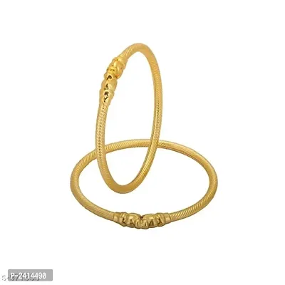 Stylish Golden Brass Contemporary Bangle