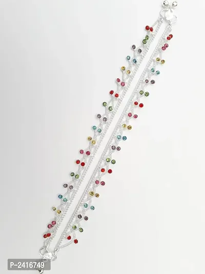 Multicoloured German Silver Anklet