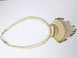 Golden Fabric Tribal Necklace-thumb1