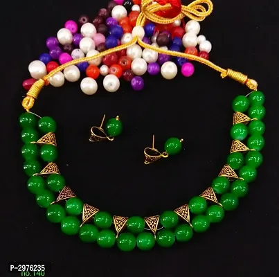 Green Alloy Jewellery Set-thumb0