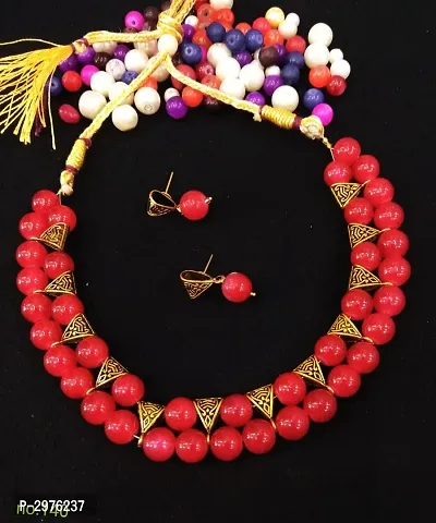 Red Alloy Jewellery Set-thumb0