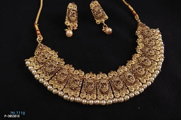 Women's Antique Alloy Necklace With Earrings-thumb0